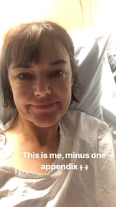 Serena Ryan in Hospital February 2018